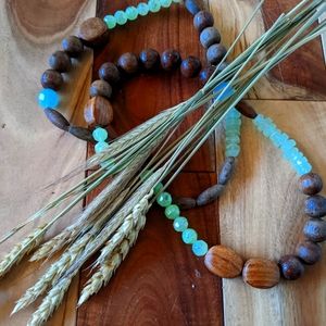 Necklace Wooden and Jade -ish